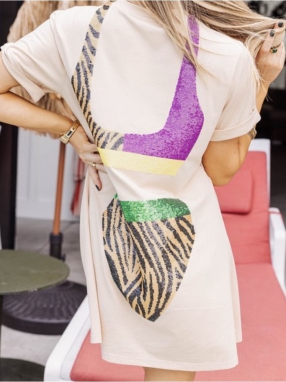 Queen of Sparkles Tiger Colorblock Bikini Dress - Picture 2 of 11